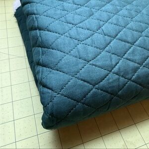 Vintage Dark Green Pre-Quilted Fabric W/ Battling 2 yards + 19" L x 43" W